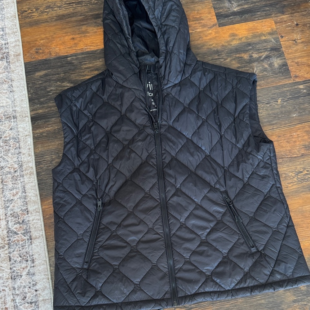 Calvin Klein Black Quilted Hooded Vest
